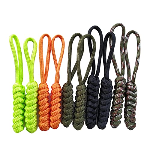 Paracord Zipper Pulls 4" – 10 Pack Hand-Woven Lanyards for Zippers, Knives, Backpacks
