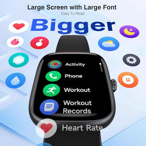 LIVIKEY Senior Pedometer Watch - Standalone Smartwatch Black, No App Needed