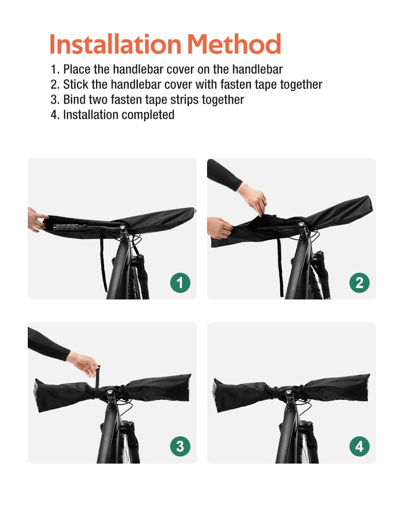 XIUWK 2-Piece Bike Cover for Handlebar,Easy to Install and disassemble.