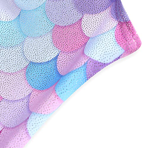 Girls' Gymnastics Leotard - Shiny Rainbow Unicorn Design