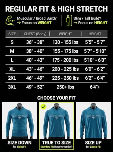 Large Men's UPF 50+ Long Sleeve Sun Shirt 3-Pack - UV Hoodie for Summer Fishing & Workout