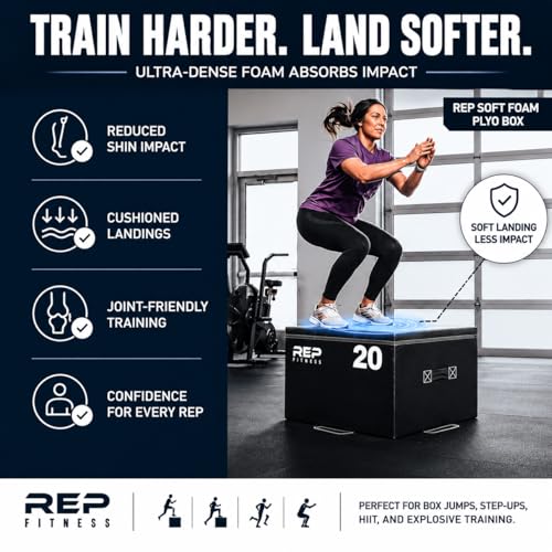 Adjustable Soft Foam Plyo Box Set - 12 Inch for Home Gym