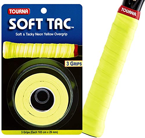 Neon Yellow Soft Tacky Overgrip - 3 Pack with Finishing Tape