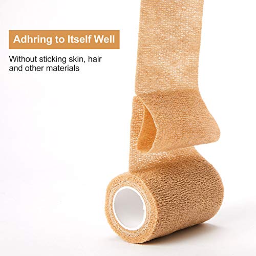 Self-Adhesive Cohesive Bandage Tape 4 Inch 12 Rolls – Medical Wrap for Humans & Pets