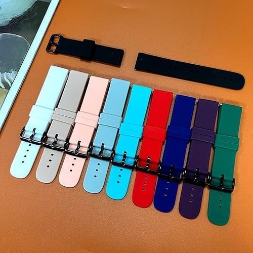 E ECSEM 10-Pack Bands Compatible for Trendia TG09/TRAUSI TG08/JeeJTek TGW008 Watch Strap Classic Flexible Colorful Quick Fit Replacement Wristband for Women&Men, Multicolor Selection
