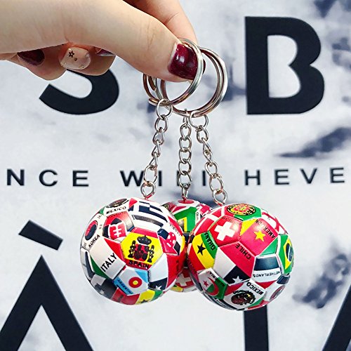 Hefeilzmy Soccer Ball Key Chain - 1.6" ABS Ball, Team World Cup Gift (Variation 3)