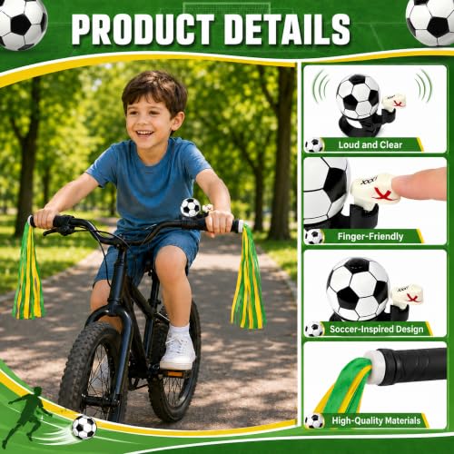 Kids Bike Bell with 2 Bright Streamers - Black
