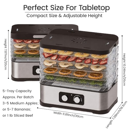 Konfintos Black Small Food Dehydrator for Jerky, Fruit, Herbs & Pet Treats