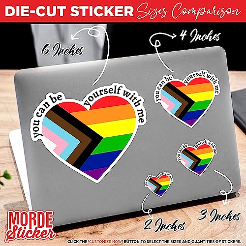 You Can Be Yourself with Me Sticker - 2 Inch Rainbow Pride