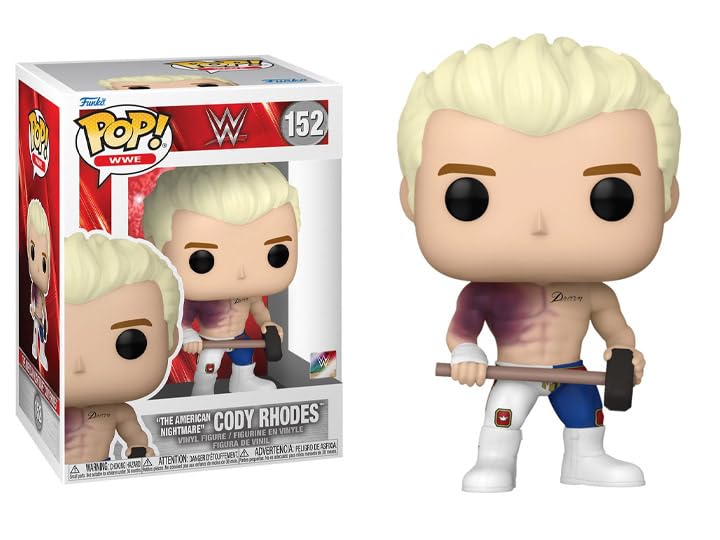 Funko WWE Cody Rhodes Pop! Vinyl Figure with Display Box & Protector, 3.75 Inch Collectible