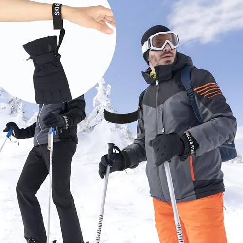 4-Pack Ski Glove Safety Straps - Elastic Wrist Leash for Snow Sports
