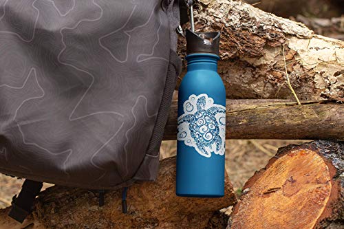 Sea Turtle Tribal Vinyl Decal Sticker - 3.25 x 3.5 Inch Weatherproof