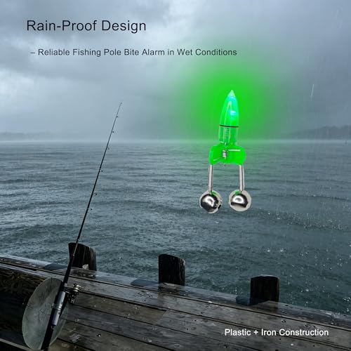 Fishing Bells with Lights - 30 Pcs Green Night Fishing Alarm Set