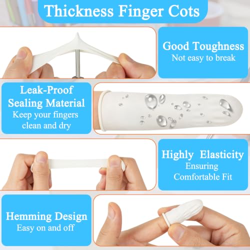 ONLYFU 3000Pcs Latex Finger Cots Disposable Finger Glove Protection for Fingertip - Anti-Static Medium
