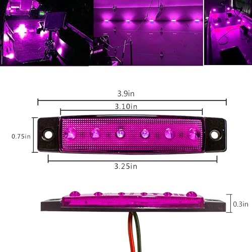 Purple Boat Interior Lights 12V Waterproof Marine LED Deck Courtesy Transom Bow Set - 10pcs