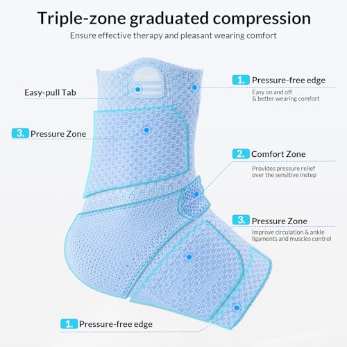 ZOELION Ankle Compression Brace Support with Removable Fishnet Strap for Pain Relief