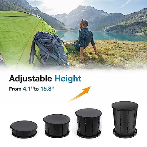 TripTips Carbon Adjustable Height Portable Toilet for Camping – Foldable Travel Rota-Seat