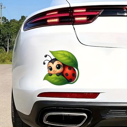 Cute Ladybug Car Decals - Waterproof Vinyl Stickers, 4 in, Dual Pack