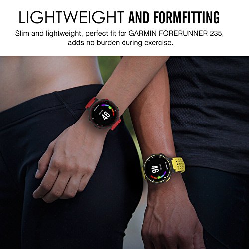 Silicone Watch Band for Garmin Forerunner 235 - Black & Black