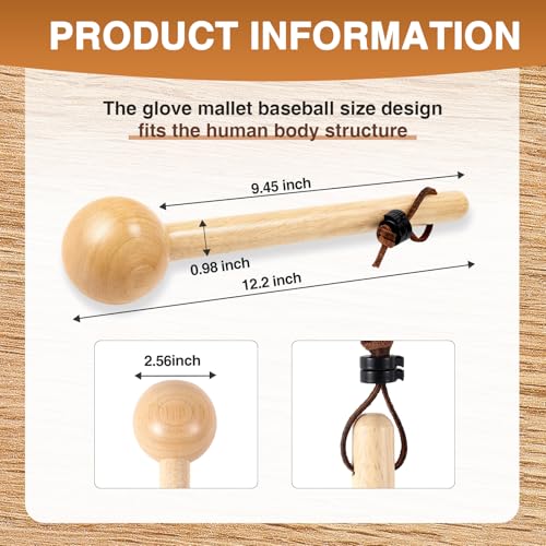 Baseball Glove Mallet 12 Inch - Natural Wood Color