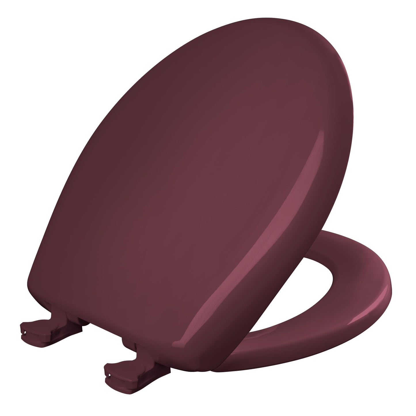 Bemis Classic Colors Slow Close Toilet Seat, Easy Clean Hinges and Durable Plastic Seat, Made in USA, Round, Loganberry