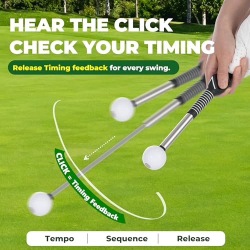 Retractable Golf Swing Trainer for Right-Handed Golfers - 5-in-1 Training Aid