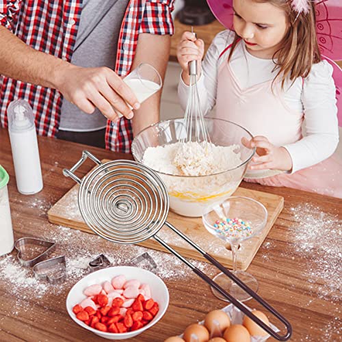 Stainless Steel Egg Yolk Separator with Long Handle and Bowl Hook