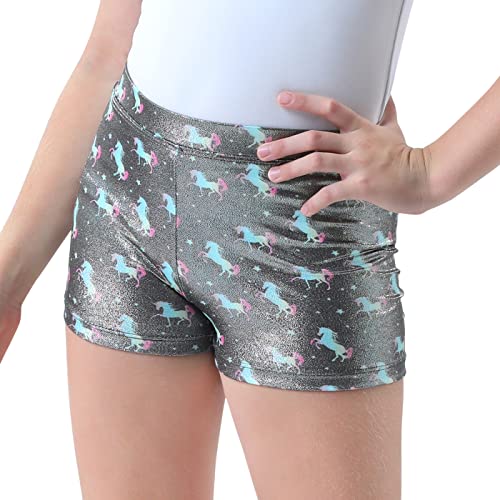 Gymnastics Shorts for Girls - Glitter Sparkle Tumbling - Unicorn Stars