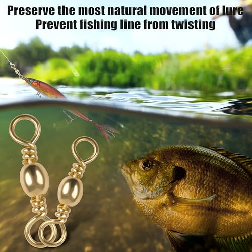 Fishing Swivels Connector - 60pcs Golden Barrel Swivels