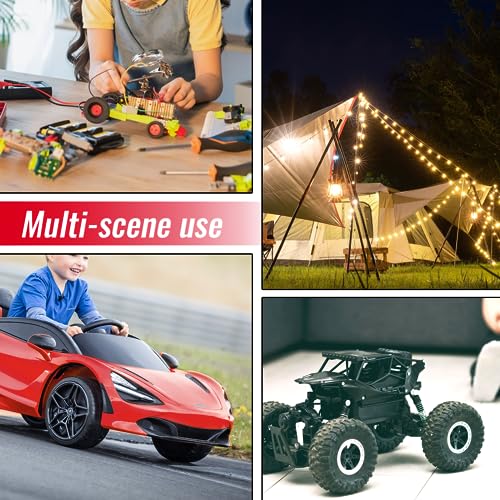 1 Pack Power Wheel Adapter Compatible with Milwaukee 18V Battery Adapter Power Wheel Battery Converter Kit with Fuse & Switch & Wire Terminals & 12 AWG Wire for DIY RC Car Toys Robotics