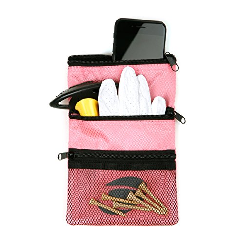 Orlimar Blush Pink Detachable Golf Accessory Pouch with 3 Zippered Pockets