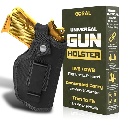 Universal IWB/OWB Gun Holster for Concealed Carry - Fits Most Handguns