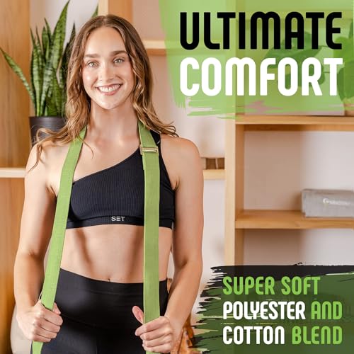 Yoga Strap with Easy-Feed Buckle - 8 Feet, Green