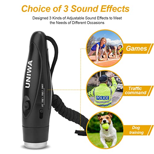 High Volume Electronic Whistles - 3 Tones, 2 Pack with Lanyard