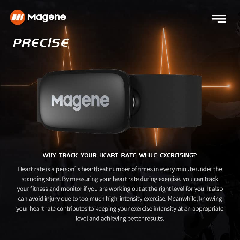 Heart Rate Monitor Chest Strap - Magene H64 with ANT+/Bluetooth