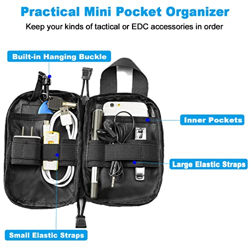 Black Tactical EDC Pocket Organizer Pouch Nylon Molle Multi-Tool Storage