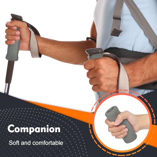 Non-Slip Foam Cane Handle Grips - 4-Pack Grey Replacement Covers