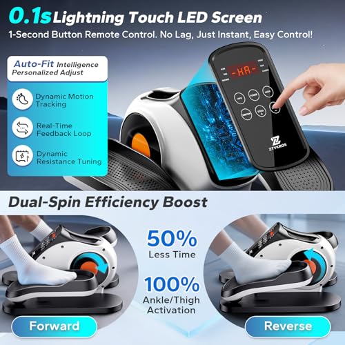 Under Desk Elliptical Machine - 15 Levels Resistance, White