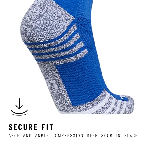 Soccer Over-the-Calf Socks - Large Royal Blue/White