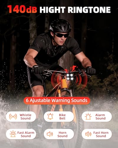 WSDCAM 140dB Bike Horn with Front & Rear LED Light – 2-in-1 Rechargeable