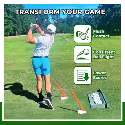 Golf Swing Training Aid with Alignment Discs & Rods | Fix Slice & Hook