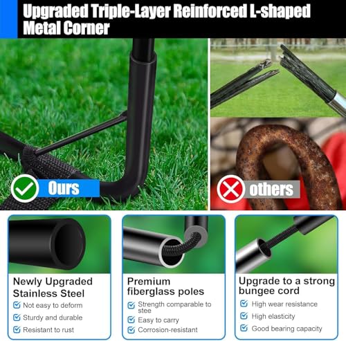 Kids Soccer Goals Set - 2 Portable Pop Up Nets with Ball & Cones - Blue Black, 4x3FT