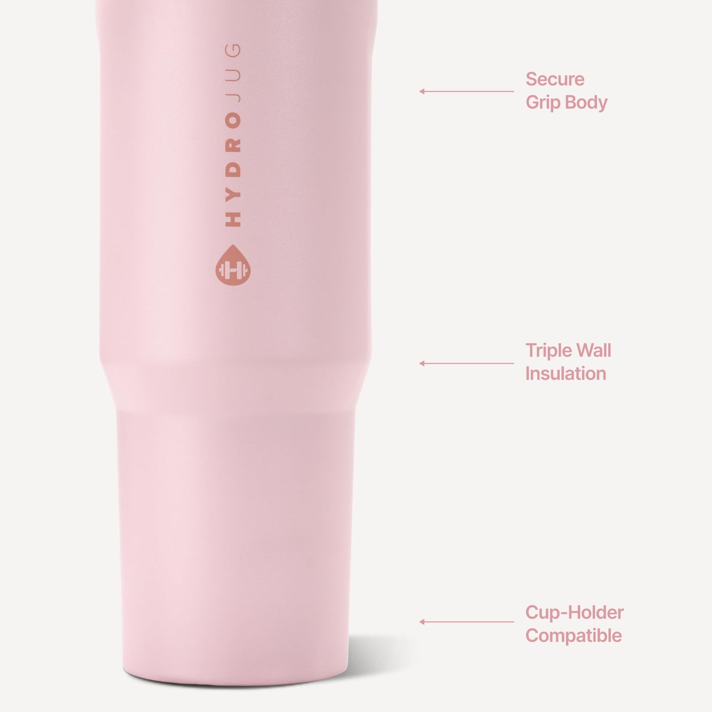HydroJug Sport 40 oz Insulated Stainless Steel Water Bottle, Pink Sand
