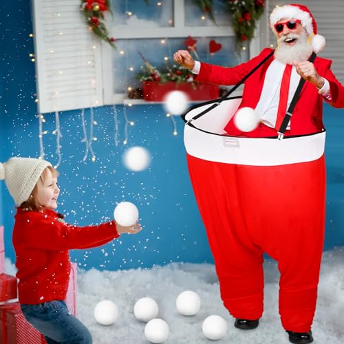 Santa Pants Snowball Fight Toss Game Set - Red & White (4 pants, 20 snowballs)
