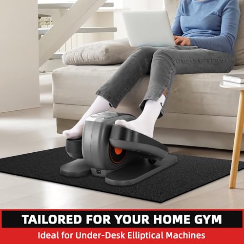 GymCope 48x24x6mm Treadmill Mat for Hardwood Floors (Black) – 7x3/6x3/6x2.5/4x2 Compatible