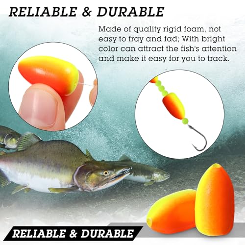 Fishing Floats - 60 Pieces Foam Snell Indicators - Red Yellow Medium