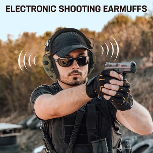 Electronic Ear Protection for Shooting - 5X Amplification, Brown
