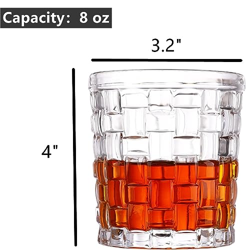 Dicunoy 8 oz Juice Drinking Glasses Set - Heavy Base Crystal Beverage Cups