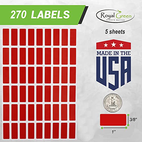Rectangle Labels - 25mm x 10mm Neon Red Stickers - 270 Pack