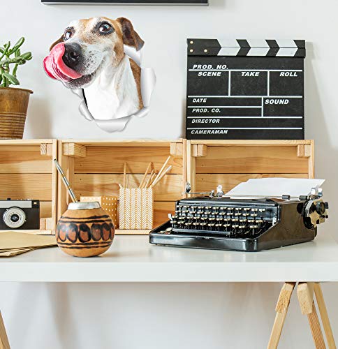 Hungry Jack Russell Dog Wall Decals - 2 Pack Realistic Vinyl Stickers